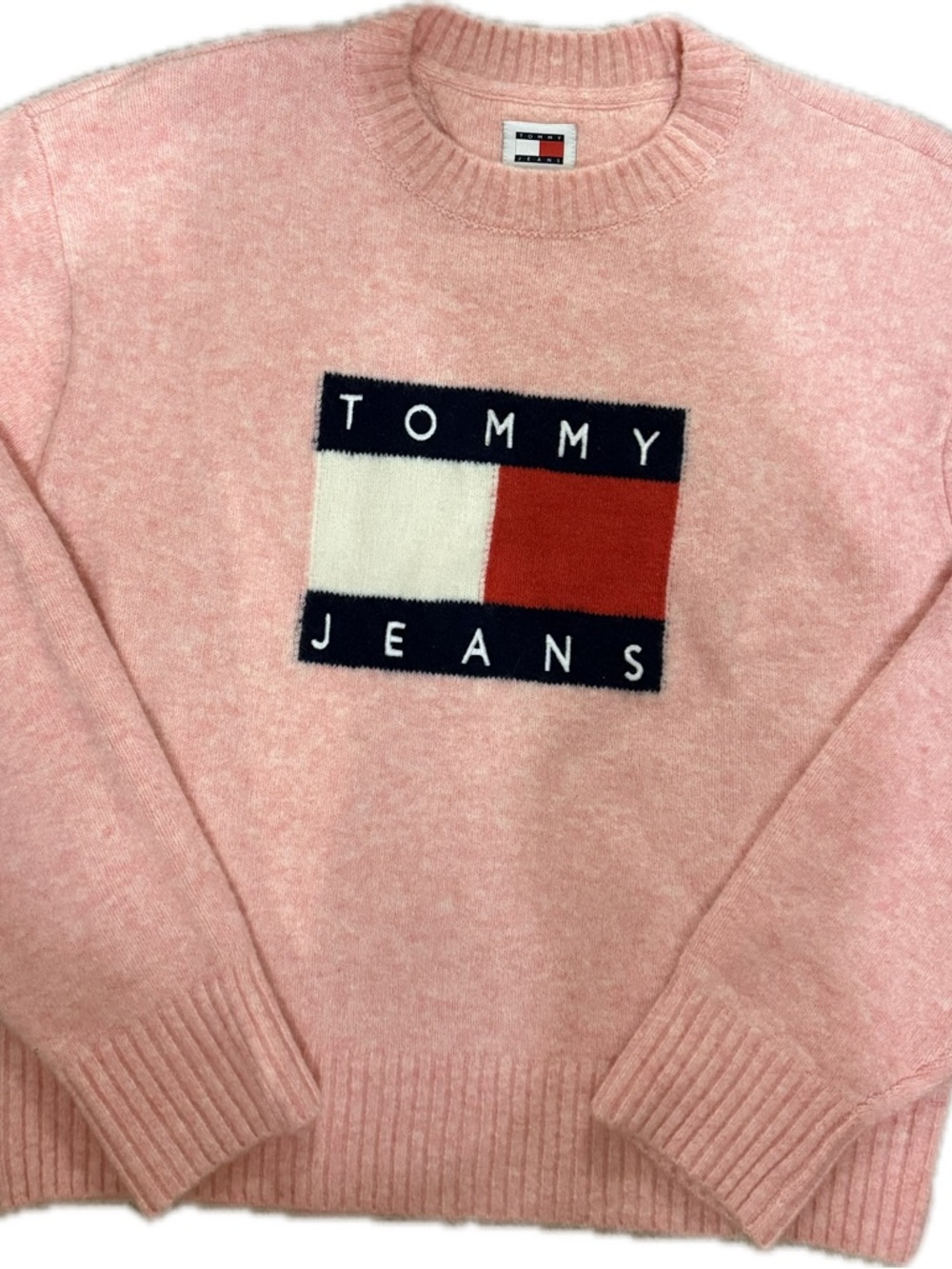 Tommy Hilfiger Soft Pink Logo Knit Sweater NWOT
